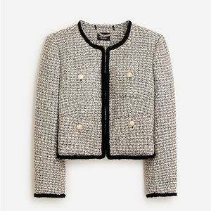 J. Crew Black and White Tweed Blazer